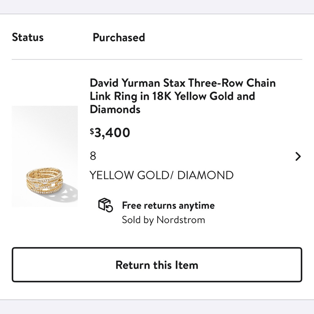 David yurman ring 18K yellow gold with diamonds
